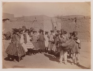 Group of women dancing in tribal costume by Antoin Sevruguin
