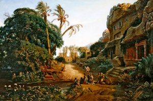 Valley of the Tombs by Antoine 1801 1901 Gazeau de la Bouere