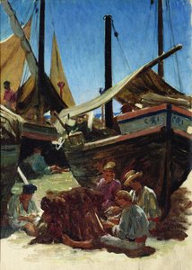 Anzio, The Port by Antoine Auguste Ernest Herbert or Hebert