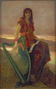 The Harpist, 1859 by Antoine Auguste Ernest Herbert or Hebert