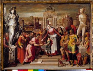 History of Queen Artemise Iere of Halicarnasse: The handing over of the book and the sword by Antoine Caron