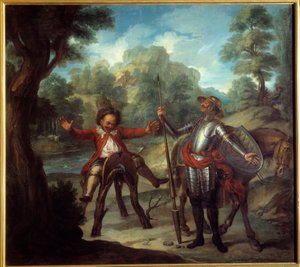 Story of Don Quixote: Sancho wakes up and despairs not to find his beloved Grison. 