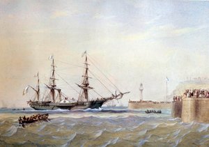 Wheel ship returning to the port of Le Havre by Antoine Desire Heroult