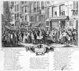 Investors in Front of the Banque Royale Headquarters in the Rue Quincampoix, Paris, 1720 by Antoine Humblot