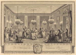 The Masked Ball by Antoine Jean Duclos after Augustin de Saint Aubin