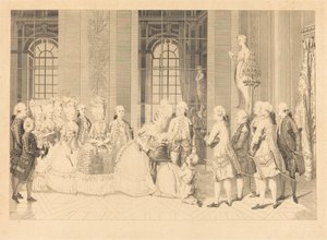 The Queen Announcing to Mme. de Bellegarde the Judges and the Freedom of Her Husband in May 1 by Antoine Jean Duclos after vicomte Charles Henri Desfosses