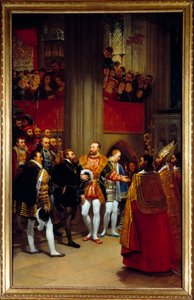 Charles V received by Francois I at the abbey of Saint Denis in 1540 by Antoine Jean Gros