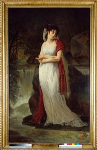 Posthumous Portrait of Christine Boyer. First Woman by Lucien Bonaparte. Painting by Antoine Jean Gros