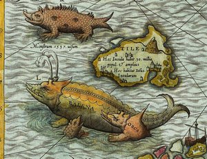 Detail of A Map of the Sea (Carta Marina) by Olaus Magnus by Antoine Lafrery