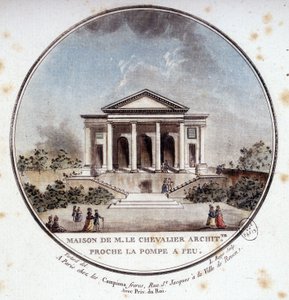 Maison de Monsieur le Chevalier, Architect, Paris. In Picturesque Views of the Main Buildings of Paris by Sergeant by Antoine Louis Francois Sergent Marceau