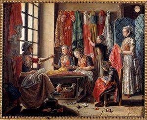 A Sewing Workshop in Arles in 1760 by Antoine Raspal