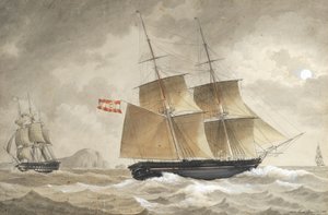 A Ship of the Austrian Navy in Coastal Waters near Marseille