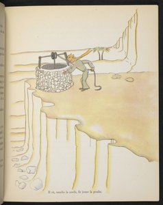 The Little Prince at the well, illustration from 