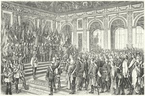 Wilhelm I of Prussia proclaimed Emperor of Germany at Versailles by Anton Alexander von (after) Werner