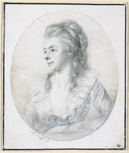 Lady in profile to the left, in an oval by Anton Graff