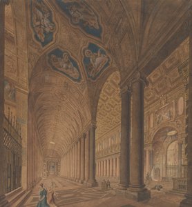 Interior View of the Basilica of Santa Maria Maggiore, Rome, 1833 by Anton Hallmann