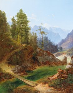 A View of the High Alps Near Weichselboden in Styria by Anton Hansch