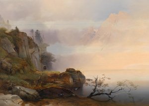 Autumn Mood at the Lake 1846 by Anton Hansch