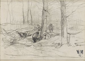 Woodcutters in a Forest by Anton Mauve