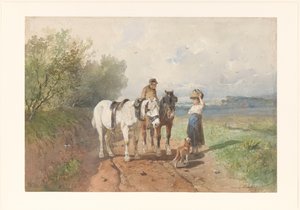 Chat on a Country Road by Anton Mauve