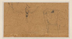Two Sketches of Cows by Anton Mauve