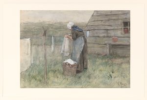 Woman by a Clothesline