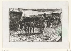 Carts on the Beach by Anton Mauve