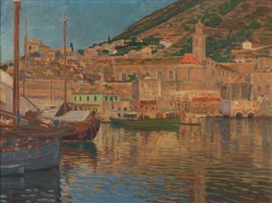 Harbor Scene at Ragusa by Anton Nowak