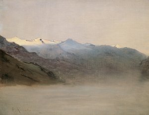 The Gastein Valley in the Fog by Anton Romako