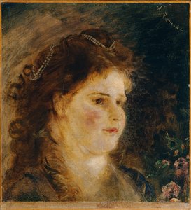 Girl with Pearl Necklace in Hair