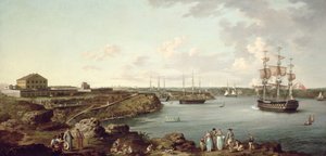 Ships of the Royal Navy at Port Mahon, Minorca by Anton Schantz