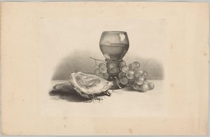 Still Life with Glass, Oysters, and Grapes (Flower and Fruit Studies, 3rd Issue) by Anton Weiss