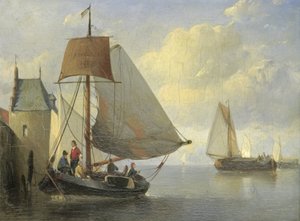 River View with a Watchtower Inspired by the Camperveer Tower in Veere by Antonie Waldorp