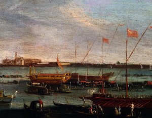The Bucentaur at the Lido of Venice, School of Canaletto by Antonio (studio of) Canaletto