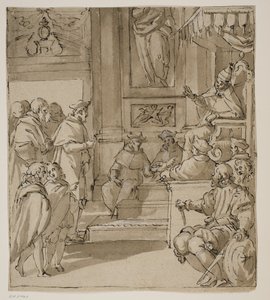 A Cardinal of the Barbarigo Family Received in Audience by the Pope by Antonio Aliense