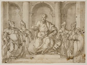 St Mark Enthroned Surrounded by Four Doges and a Man with a Doge’s Cap in His Hands