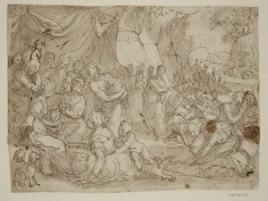 The Gathering of Manna by Antonio Aliense
