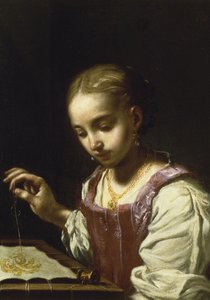 Girl Sewing