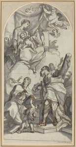 The Madonna and Child in Glory with Saints Gregory the Great and Andrew by Antonio Balestra