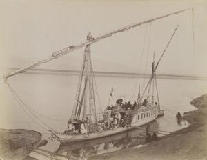 Dahabieh at Luxor by Antonio Beato
