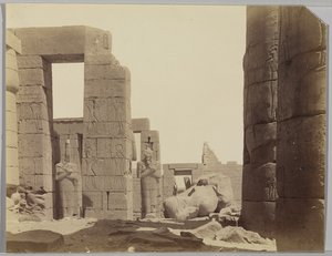 Ramesseum with the Statue by Antonio Beato