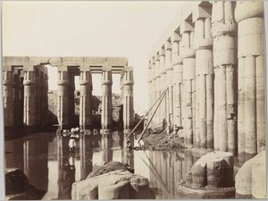 Temple of Luxor (View of the Court of Amenhotep III) by Antonio Beato