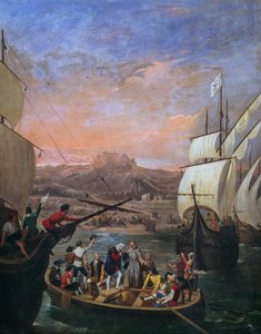 The Departure of Christopher Columbus from Palos de la Frontera in 1492 (detail) by Antonio Cabral Bejarano