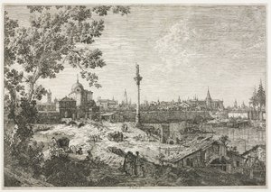 Panorama of a City on a River by Giovanni Antonio Canal