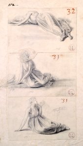 Female figure in three different positions