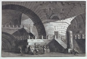 Stage Design, Prison Interior with the Death of Socrates by Antonio Giuseppe Basoli