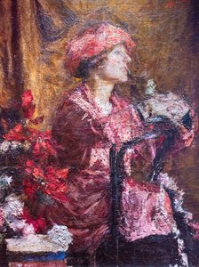 Enrica in Purple by Antonio Mancini