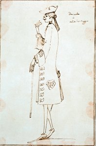 Portrait of Carlo Broschi (Farinelli) (1705-1782) (Drawing by Anton Maria Zanetti, 1725)