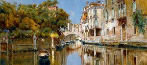 Canal in Venice in Sunshine by Antonio Maria de Reyna Manescau