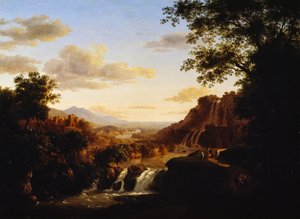 Landscape with waterfall